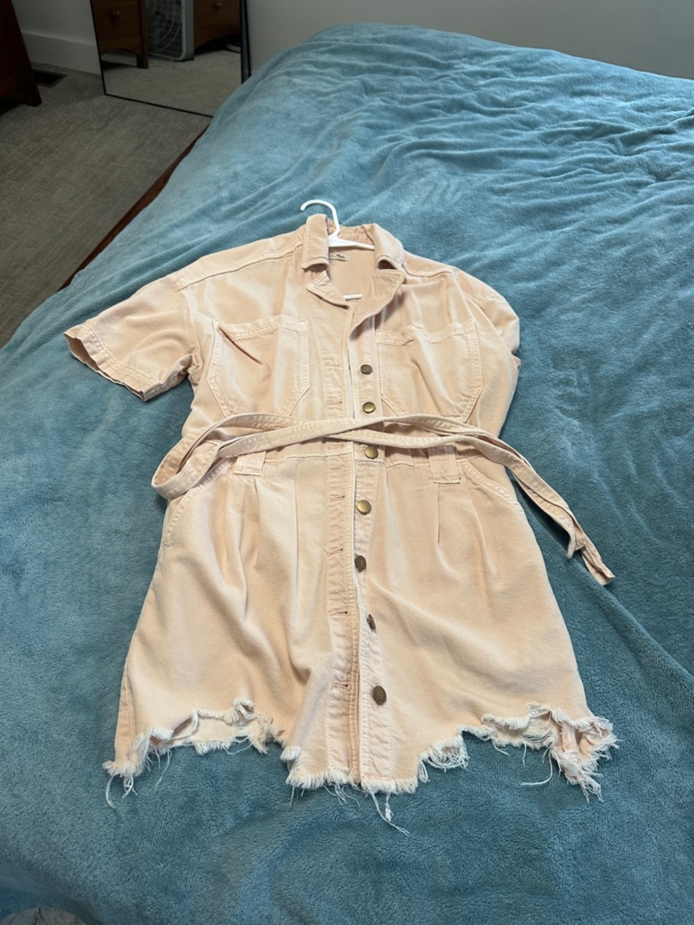 Button up denim dress